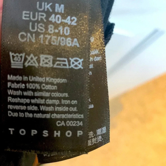 EUC WOMENS TOPSHOP BLACK GRAPHIC T-SHIRT SIZE MEDIUM (UK) - Picture 5 of 8